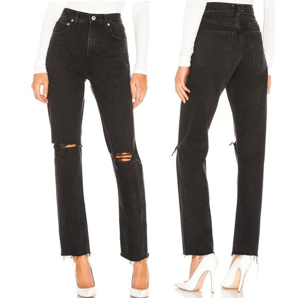 Agolde Cherie High Rise Straight‎ Black size 26 - Picture 1 of 9